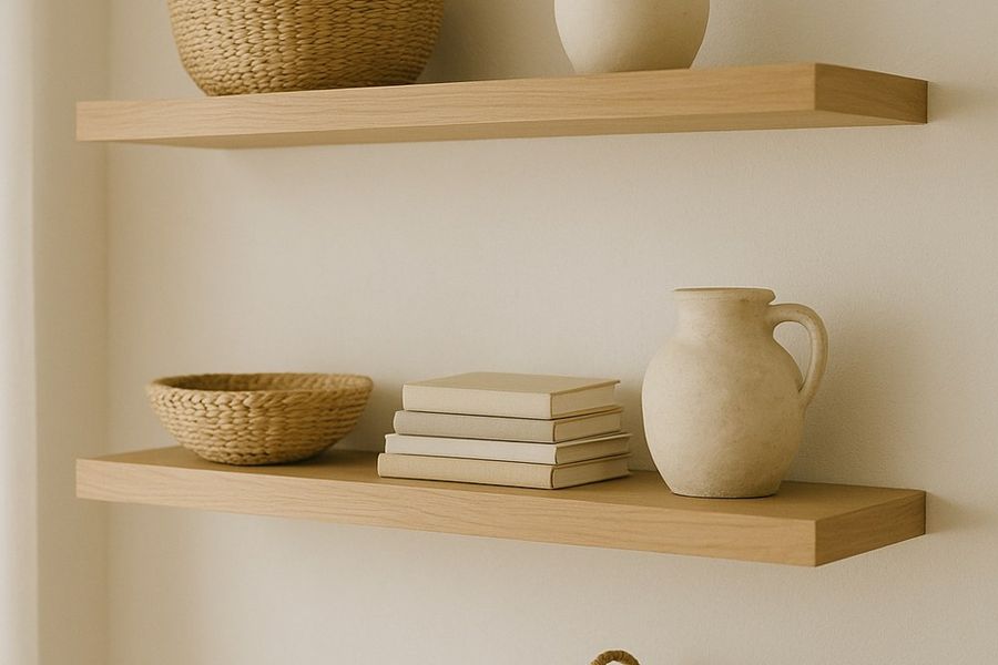 How to Style Open Shelves So They Look Tidy, Not Cluttered